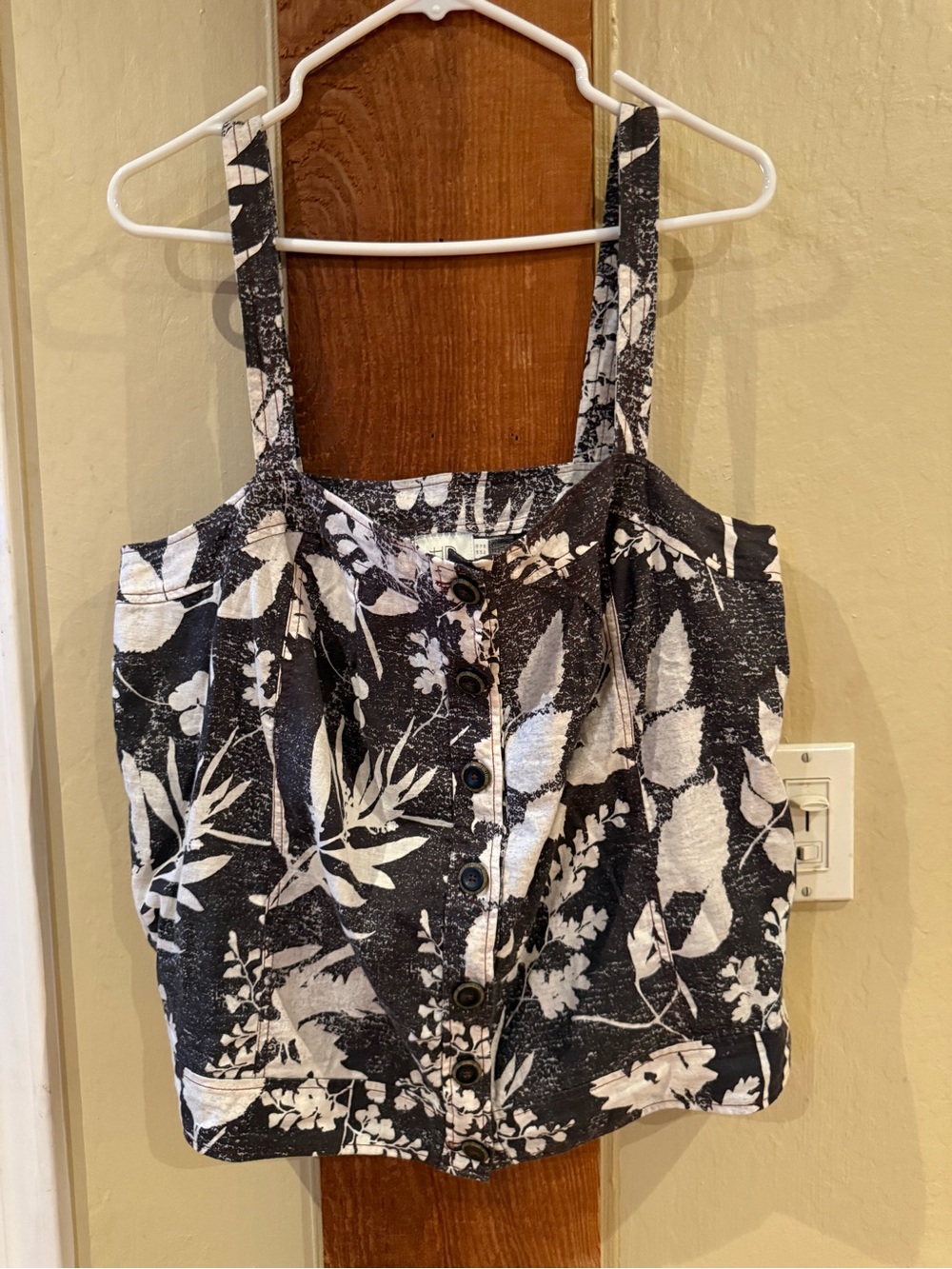 Anthropologie +HD in Paris Floral Button Front Corset Tank Top Size 16